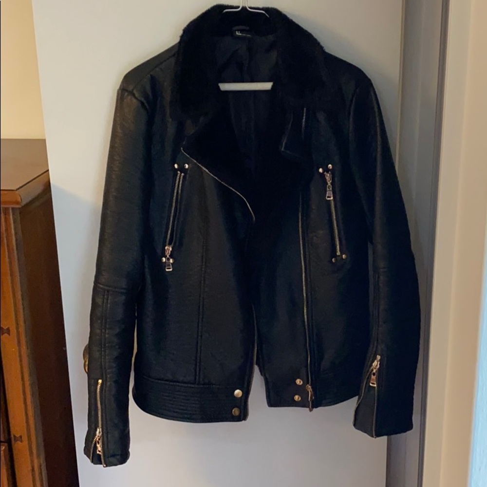 Faux Fur Lined Bomber Jacket